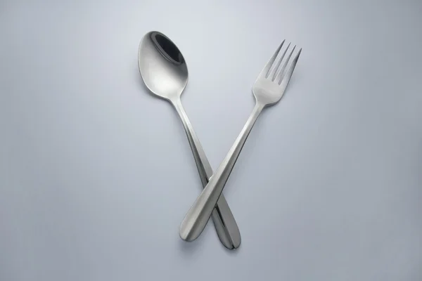 叉子和勺子 — 图库照片