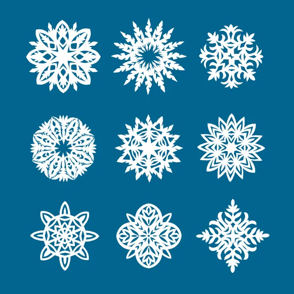 Snowflake logo elements — Stock Vector