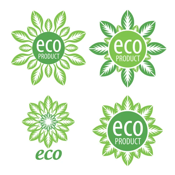 Biologisch voedsel, eco product-logo. — Stockvector