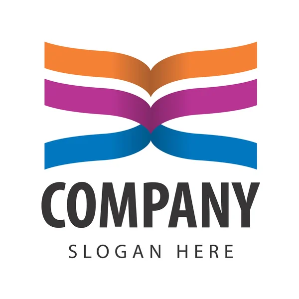 Logo aziendale in arancione viola e blu — Vettoriale Stock