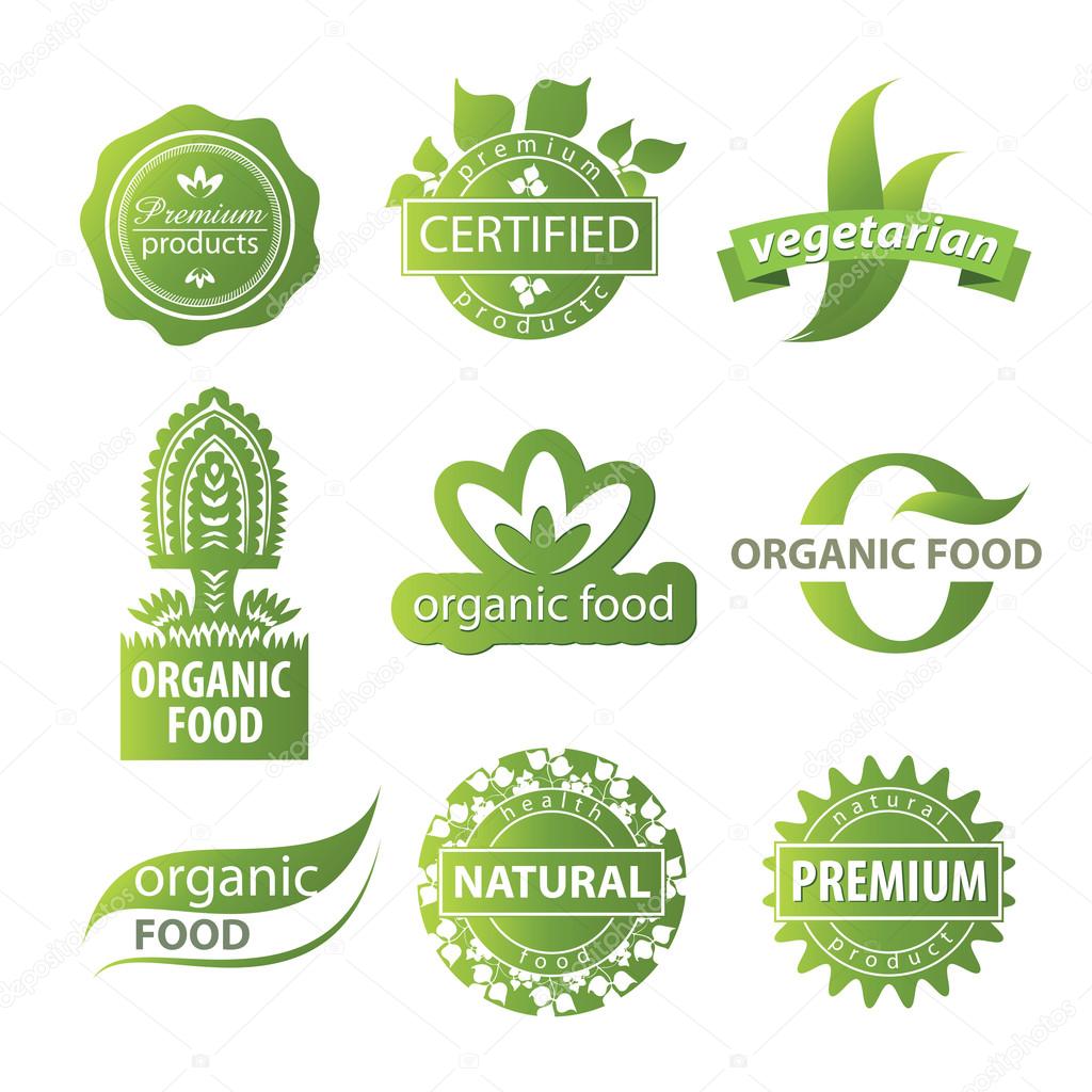 Eco, natural and organic symbols or logos