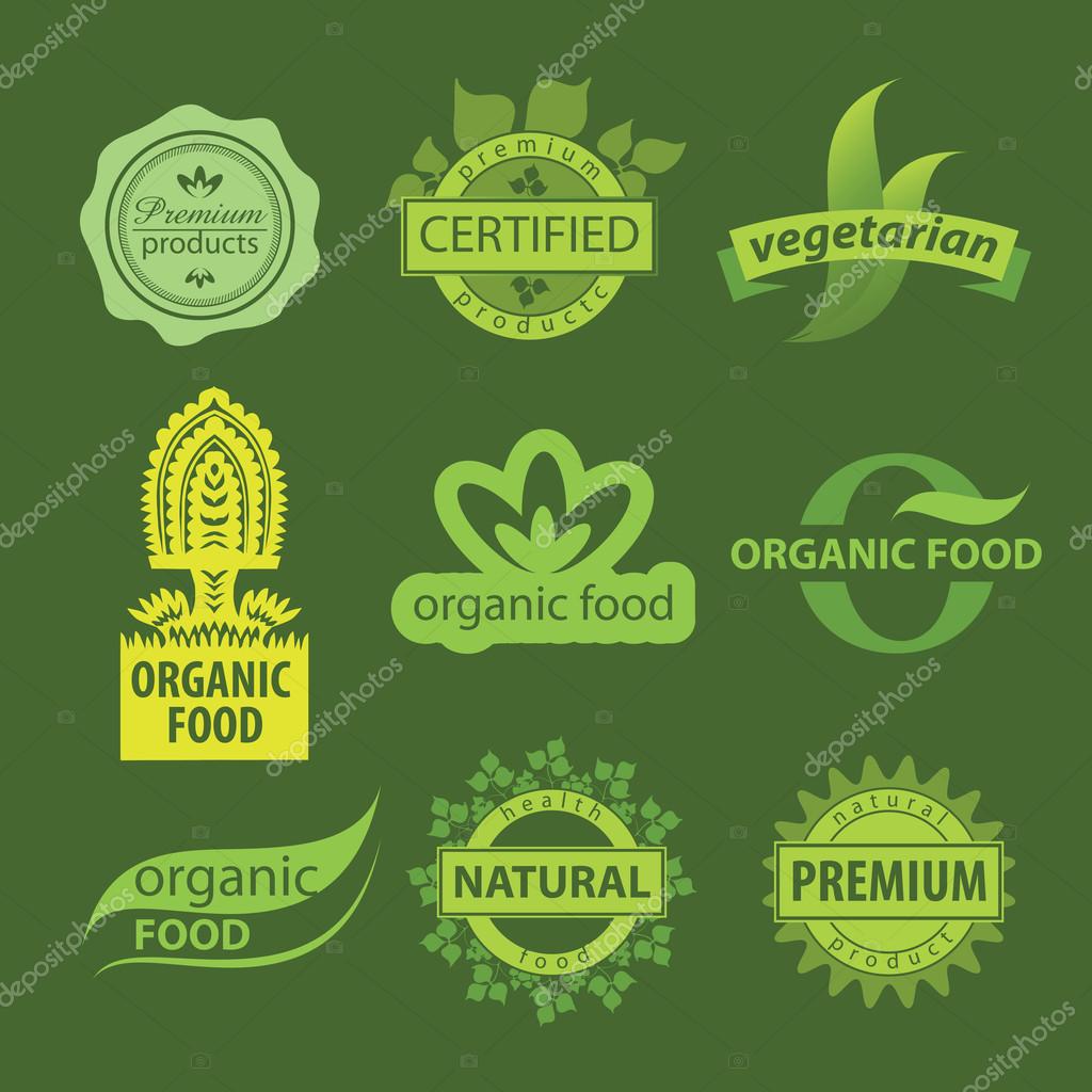 Eco, natural and organic symbols or logos