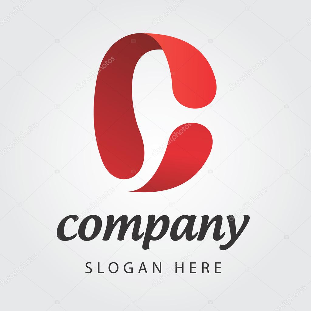 Company logo in red