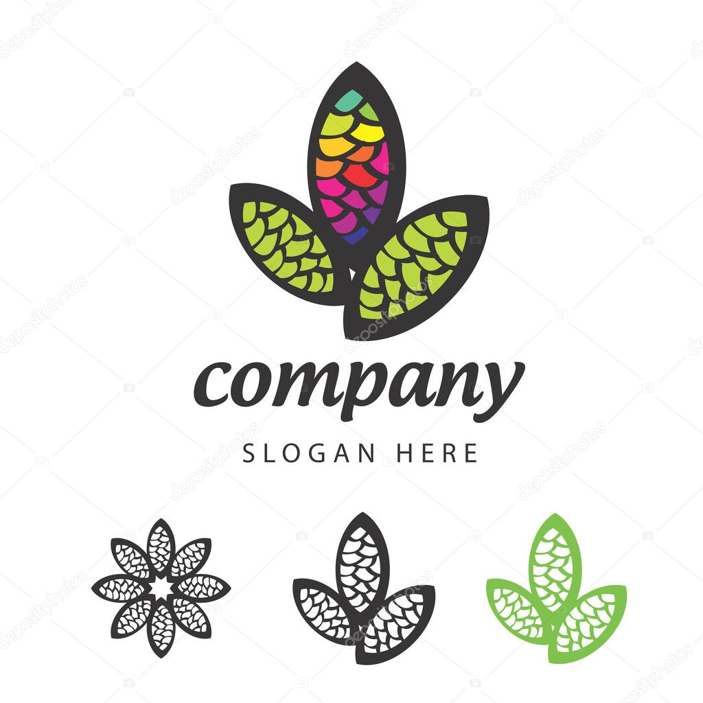 Eco icon. leaves logo