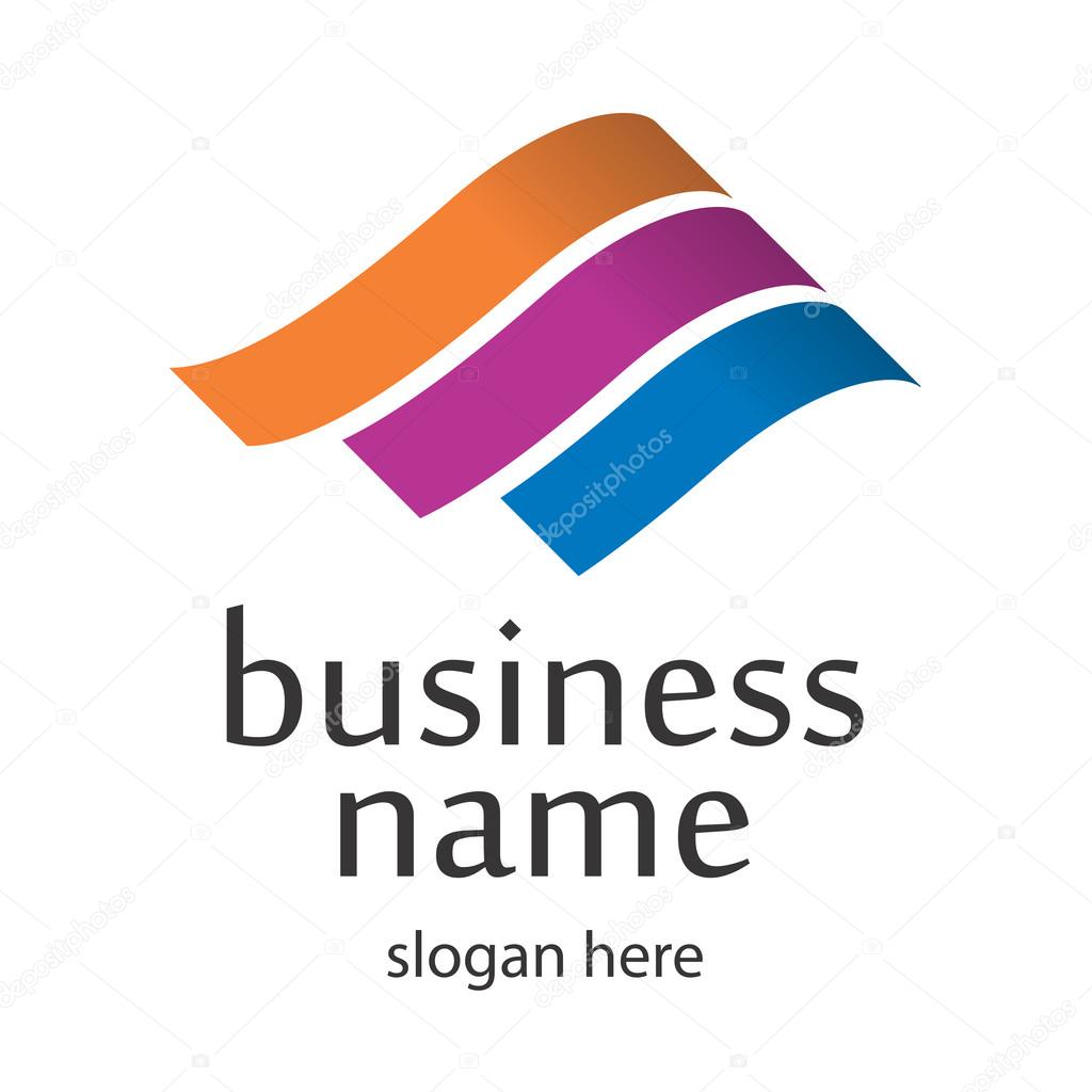 Company logo in orange purple and blue