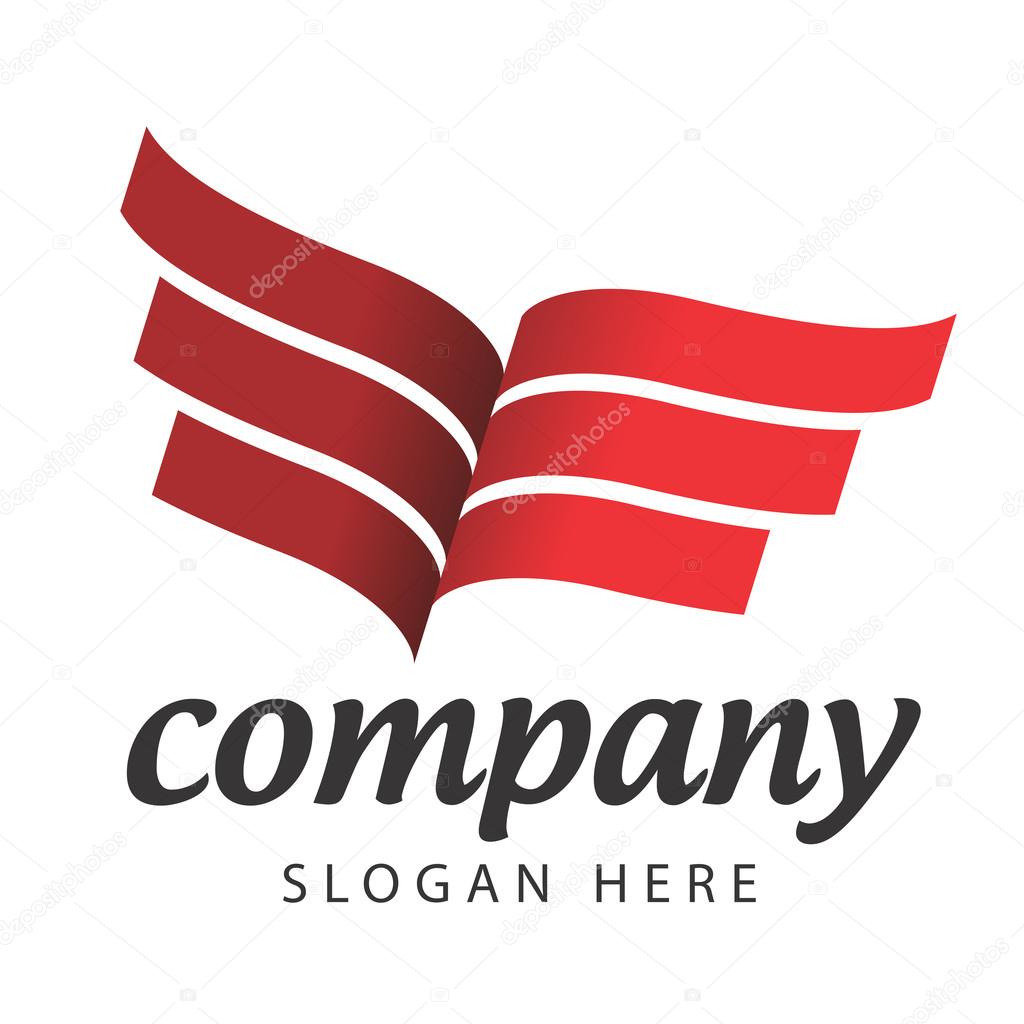 Company logo in red