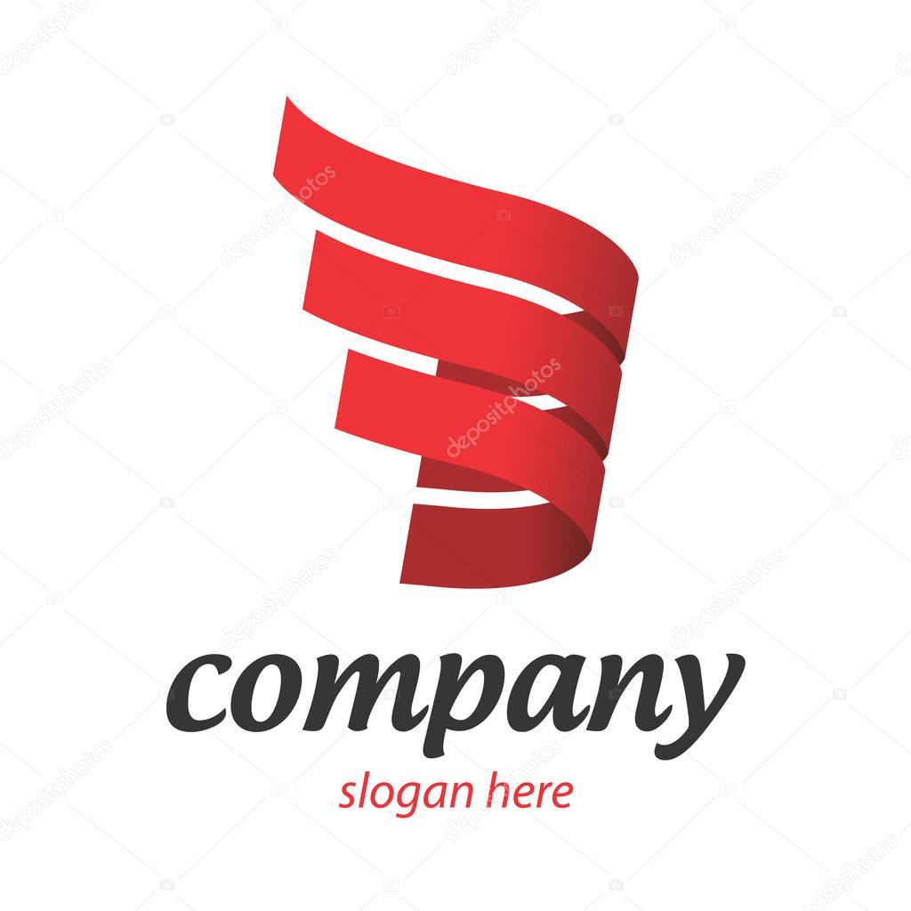 Company logo in red