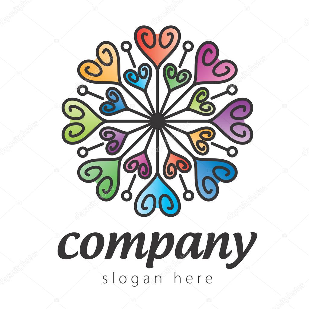 Abstract Heart - Flower Background. Logo design