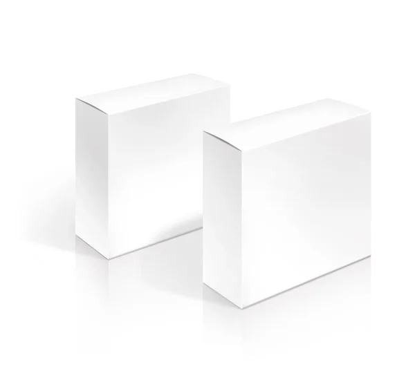 Caja en blanco sobre fondo blanco — Foto de Stock