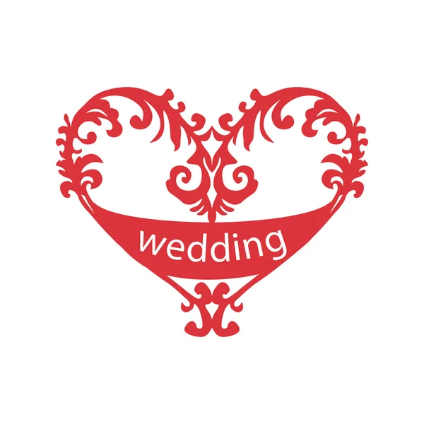 Heart for wedding — Stock Vector