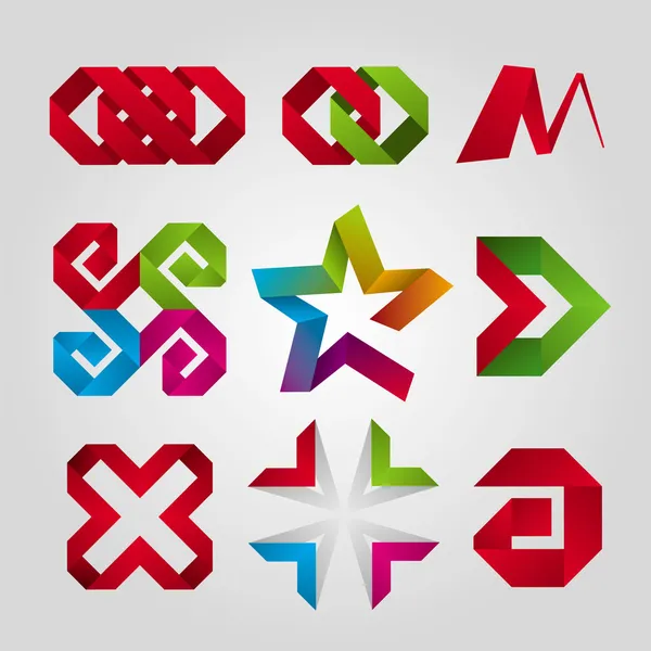 Colección de logotipos abstractos de la cinta — Vector de stock
