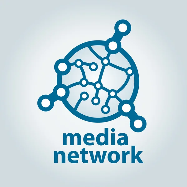 Logotipo vectorial y red de medios electrónicos — Vector de stock