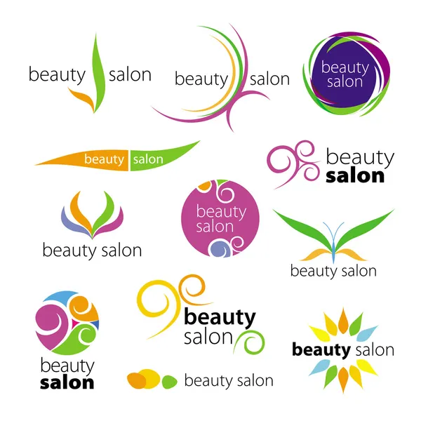 Colección de logos vectoriales salones de belleza — Vector de stock