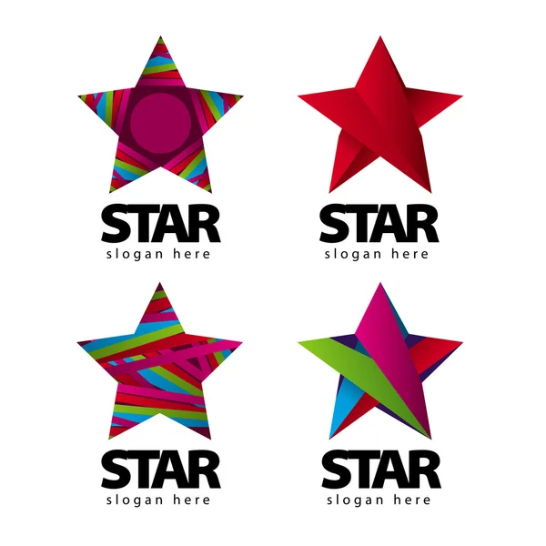 Collection of vector logo with a star — Stock Vector