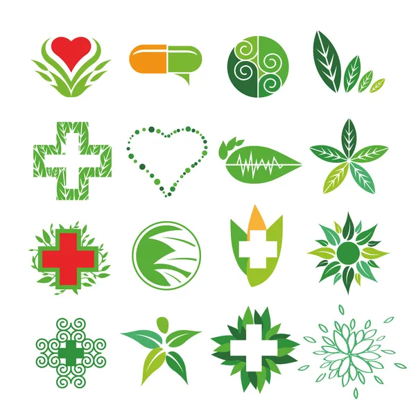 Colección de logos vectoriales de Medicina y Farmacia — Vector de stock