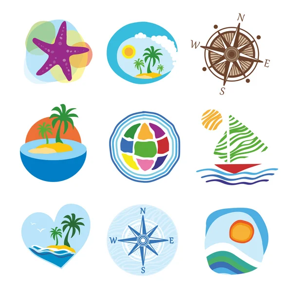 Collection of icons for the travel and tourism — Stock Vector