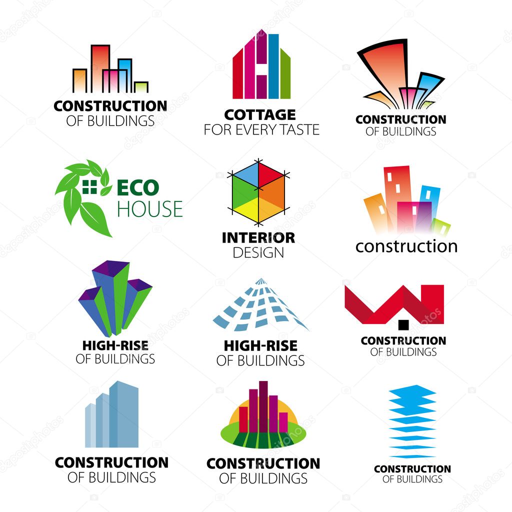 collection of vector logos construction and home improvement