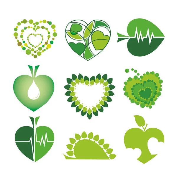 Colección de logotipos vectoriales salud y medio ambiente en el para — Vector de stock