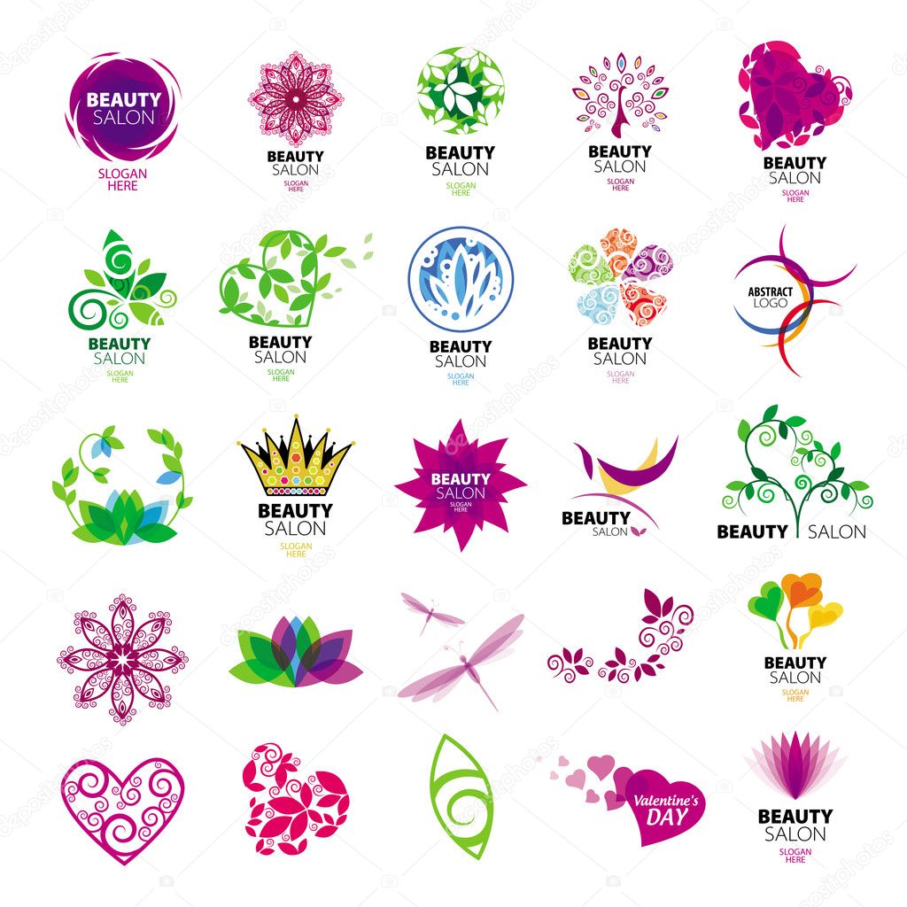 Collection of vector logos for beauty salons