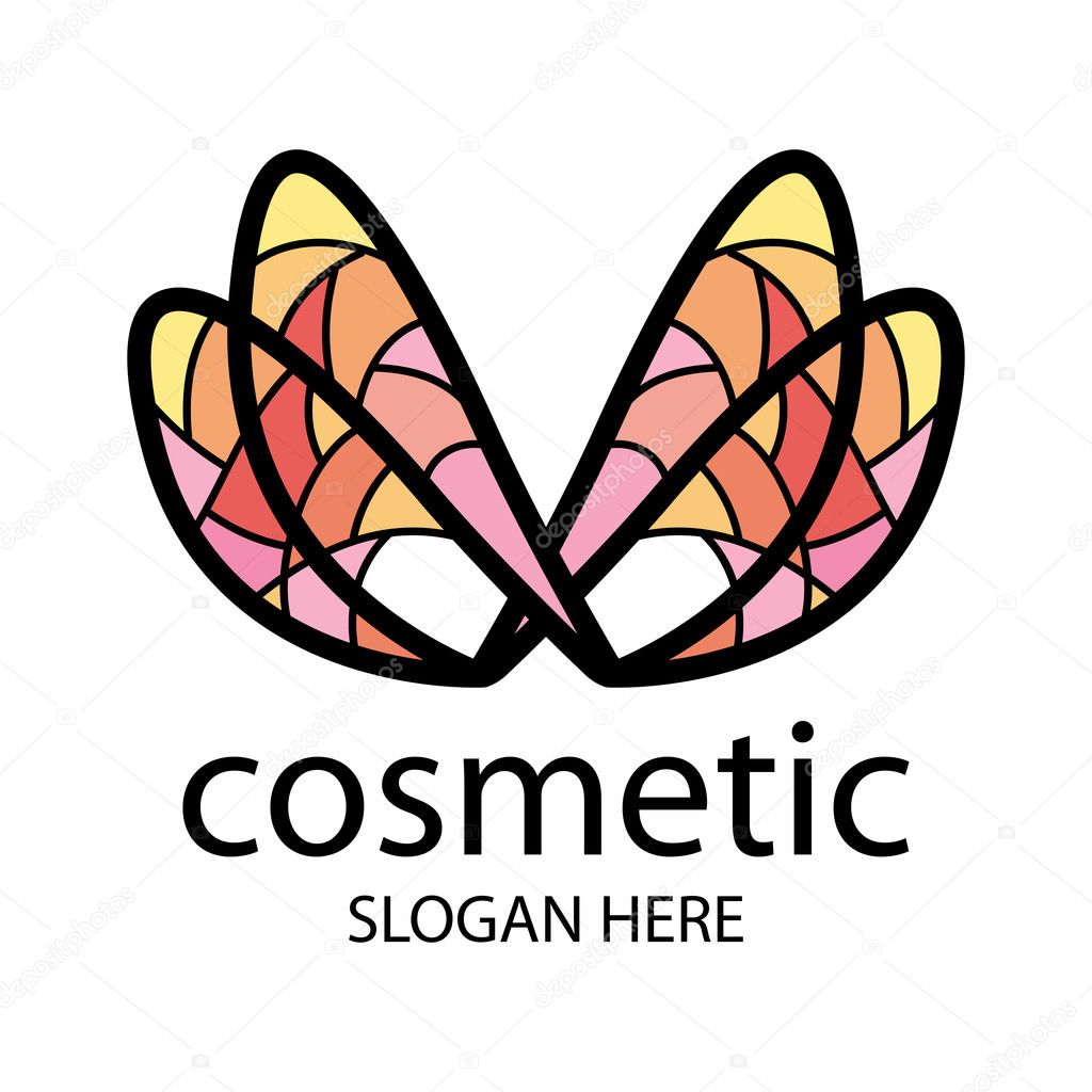 Logo in the form of multi-colored wings for beauty salon