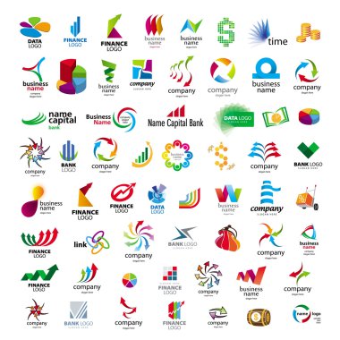Collection of vector icons for banks and financial companies clipart