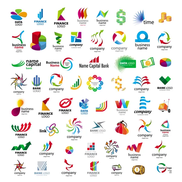 Colección de iconos vectoriales para bancos y sociedades financieras — Vector de stock