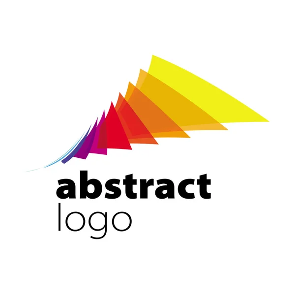 Abstract vector logo spectrum curved sheets — Stock Vector