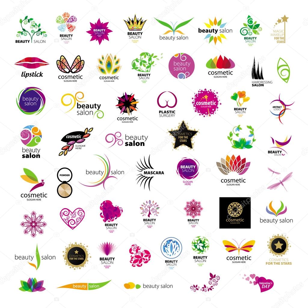 Collection of vector logos for cosmetics beauty salons