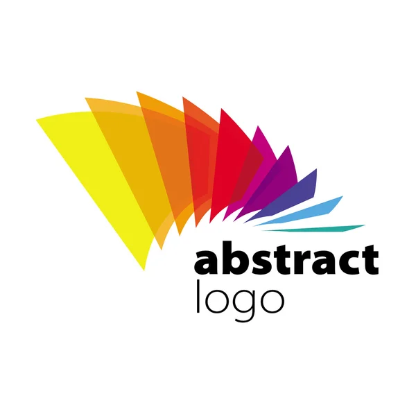 Abstrato vetor logotipo espectro folhas curvas — Vetor de Stock