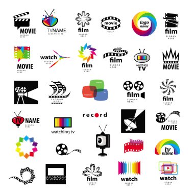 collection of logos tv, video, photo, film clipart