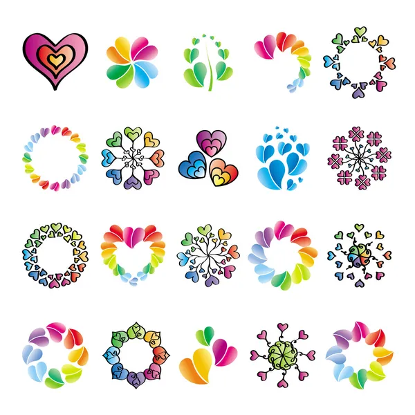 Collection of signs heart — Stock Vector