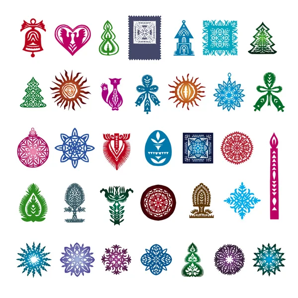 Colección de iconos de siluetas de papel — Vector de stock