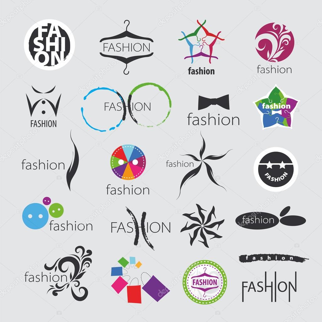 Collection of vector logos for clothing and fashion accessories