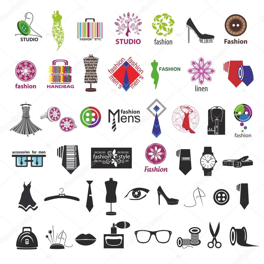Series of vector logos for clothing and fashion accessories