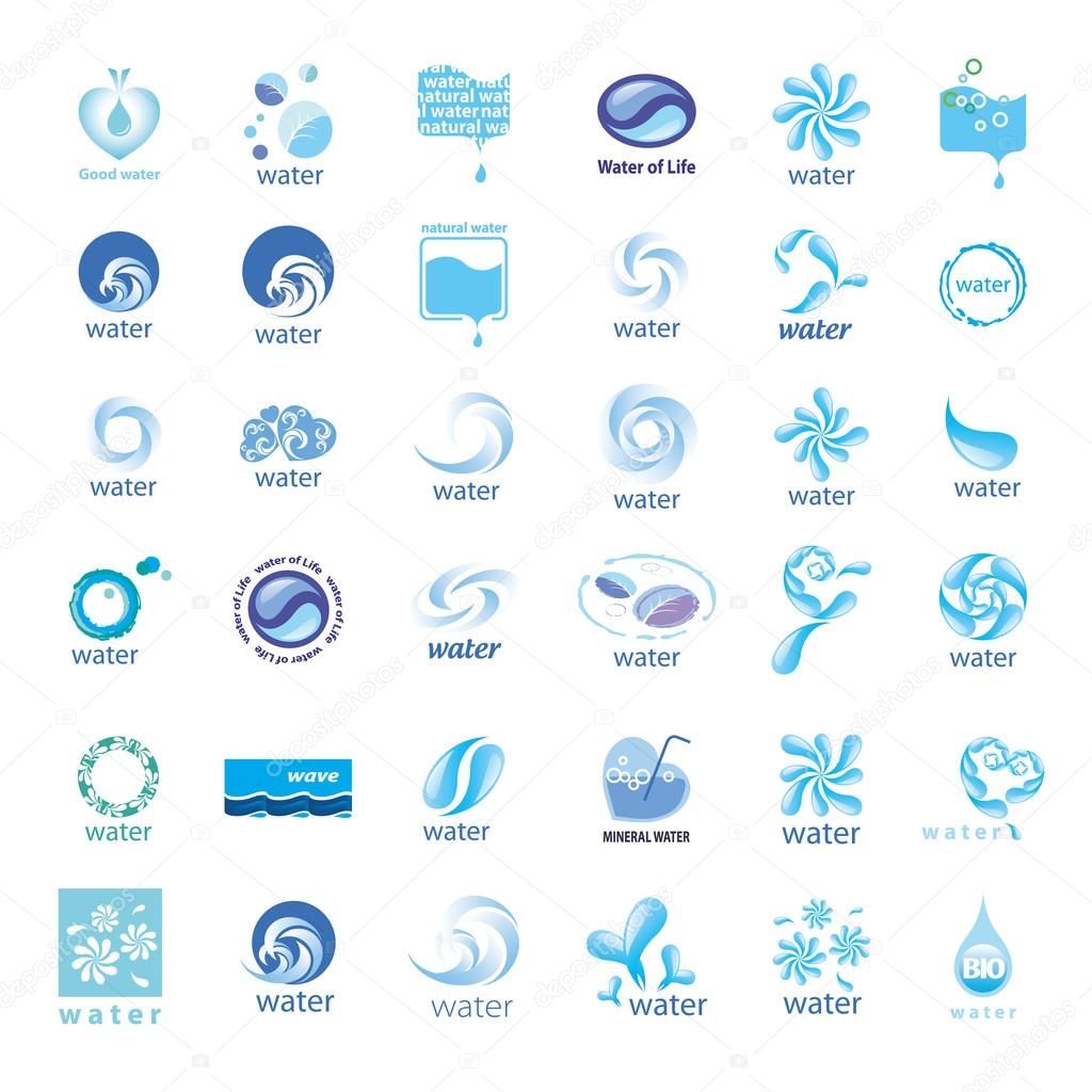 Series of vector logos water drops