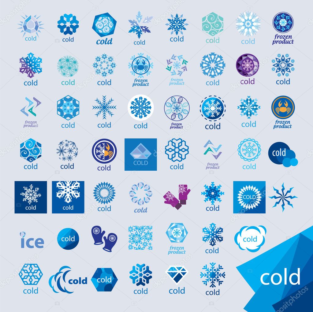 Biggest collection of vector logos cold and frost