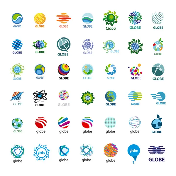 Mayor colección de logos vectoriales Globe — Vector de stock