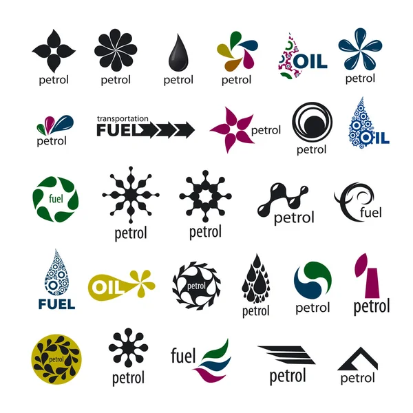 Collection of vector logos and fuel oil — Stock Vector