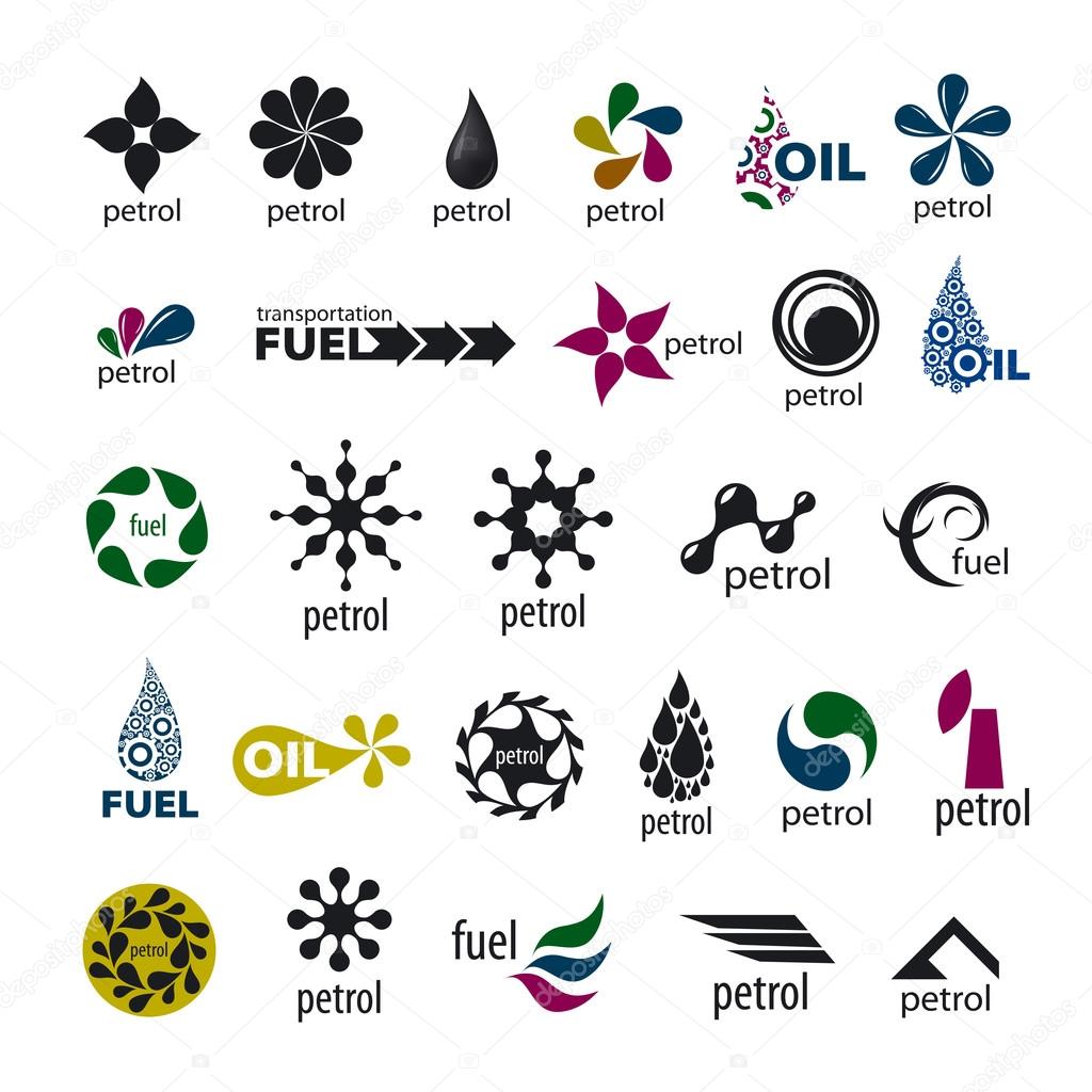 collection of vector logos and fuel oil