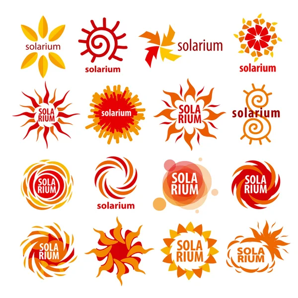 Vector collection of different logos for solarium — Stock Vector