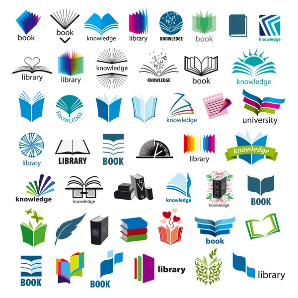 La mayor colección de logotipos vectoriales libros — Vector de stock