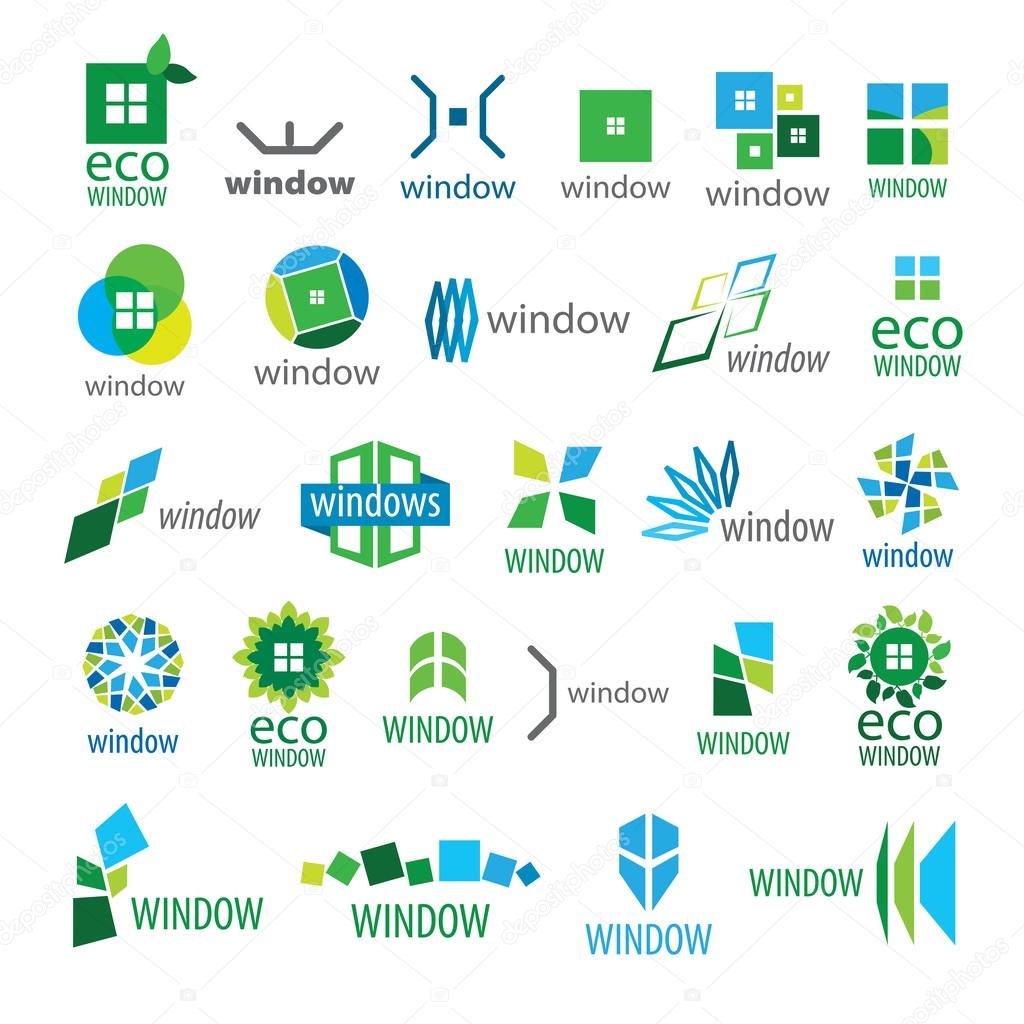 Large collection of vector logos window
