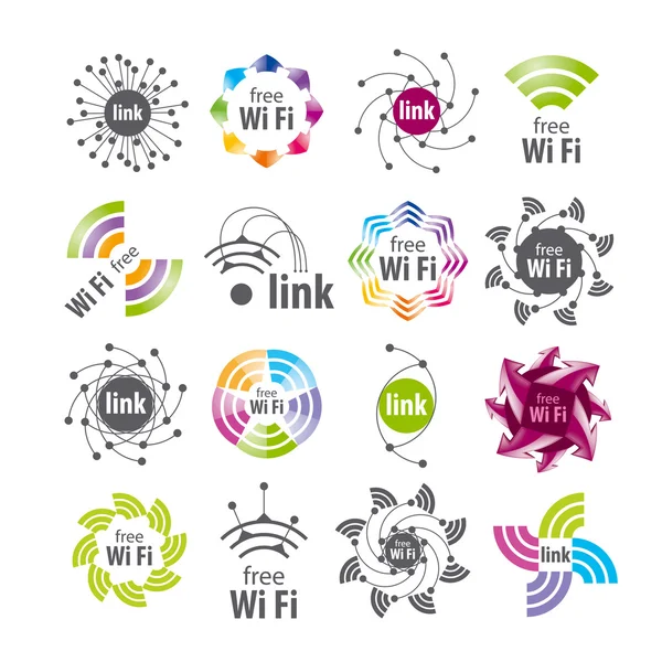 Collection of vector logos Wifi connection — Stock Vector