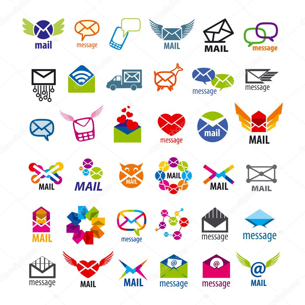 Collection of vector logos mail messages