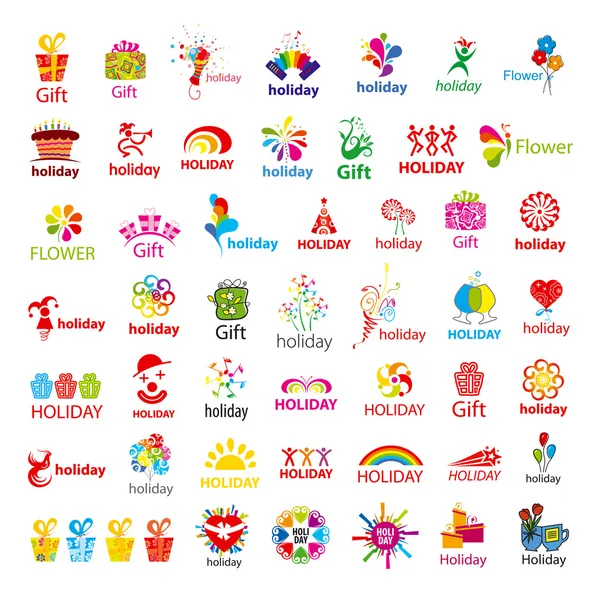 Mayor colección de logos vectoriales y regalos navideños — Vector de stock