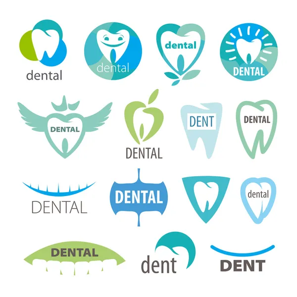 Maior coleção de logotipos vetoriais odontologia —  Vetores de Stock