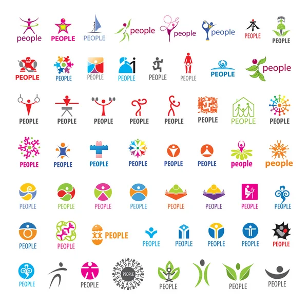 Biggest collection of vector logos people — Stock Vector