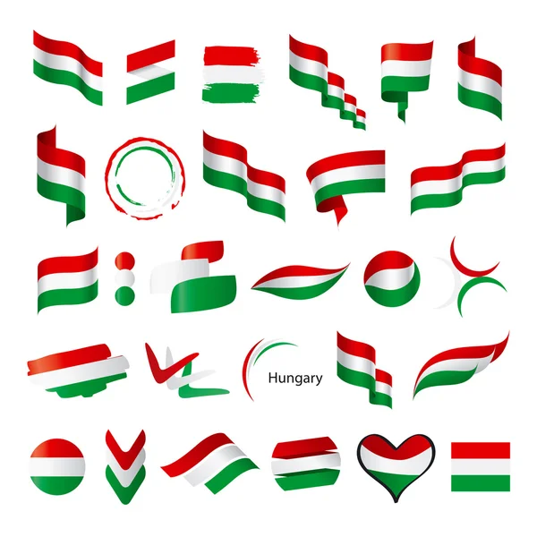 Biggest collection of vector flags of Hungary — Stock Vector