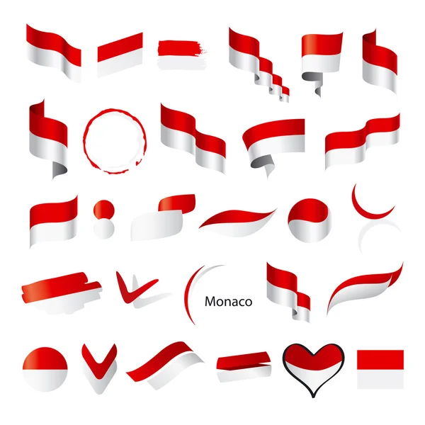 Biggest collection of vector flags of Monaco — Stock Vector