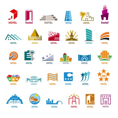 vektör logolar binalar boş zaman turizm için en büyük koleksiyonu